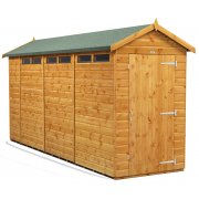 Power 14x4 Apex Secure Garden Shed - Single Door